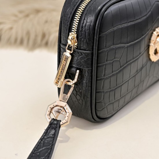 Falso Perfetto Borsa a mano Stefano Ricci con logo a forma di testa di cavallo color oro Imitazione Outlet Online