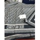 Premio Replica Sciarpa Dior Oblique misto cashmere blu navy 65x185 Imitazione Outlet