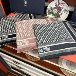 Premio Replica Sciarpa Dior Oblique misto cashmere Rosa 65x185 Imitazione Outlet
