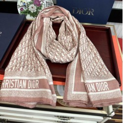 Premio Replica Sciarpa Dior Oblique misto cashmere Rosa 65x185 Imitazione Outlet