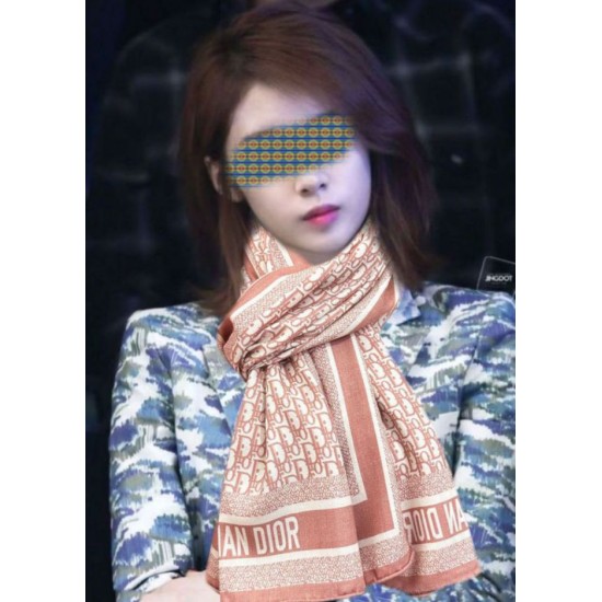 Premio Replica Sciarpa Dior Oblique misto cashmere Rosa 65x185 Imitazione Outlet