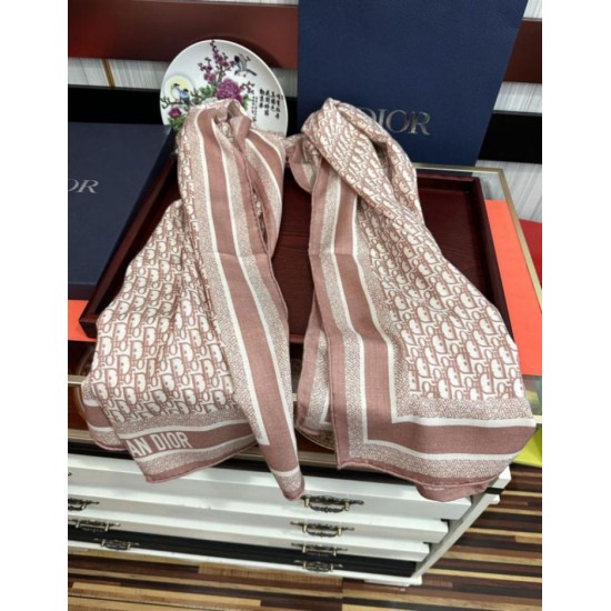 Premio Replica Sciarpa Dior Oblique misto cashmere Rosa 65x185 Imitazione Outlet