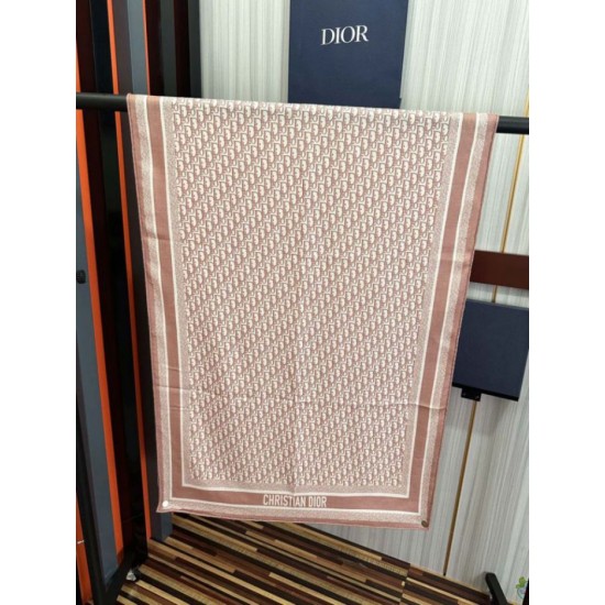 Premio Replica Sciarpa Dior Oblique misto cashmere Rosa 65x185 Imitazione Outlet