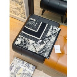 Premio Replica Sciarpa quadrata twill di seta e cashmere Dior Toile de Jouy Sauvage Nero 140 x 140 Imitazione Outlet