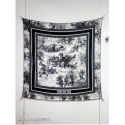 Premio Replica Sciarpa quadrata twill di seta e cashmere Dior Toile de Jouy Sauvage Nero 140 x 140 Imitazione Outlet