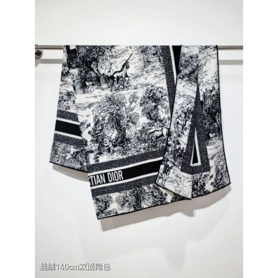 Premio Replica Sciarpa quadrata twill di seta e cashmere Dior Toile de Jouy Sauvage Nero 140 x 140 Imitazione Outlet