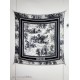Premio Replica Sciarpa quadrata twill di seta e cashmere Dior Toile de Jouy Sauvage Nero 140 x 140 Imitazione Outlet