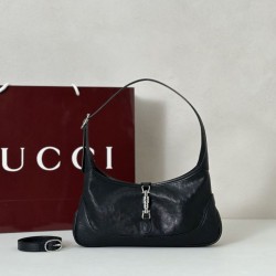 Premio Replica Borsa a tracolla piccola Gucci Jackie Slim 863136/863137 Nero Imitazione Outlet