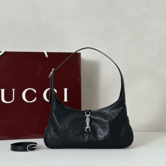 Premio Replica Borsa a tracolla piccola Gucci Jackie Slim 863136/863137 Nero Imitazione Outlet