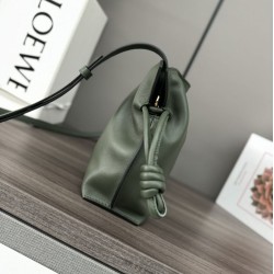 Premio Replica Borsa a mano Mini Loewe Flamenco nappa verde Imitazione Outlet