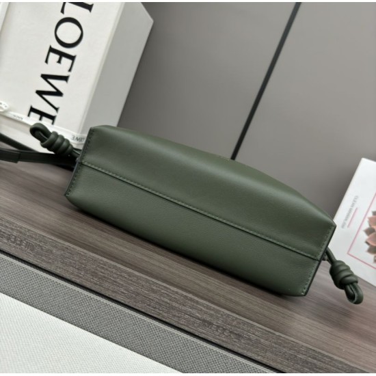 Premio Replica Borsa a mano Mini Loewe Flamenco nappa verde Imitazione Outlet