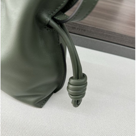 Premio Replica Borsa a mano Mini Loewe Flamenco nappa verde Imitazione Outlet