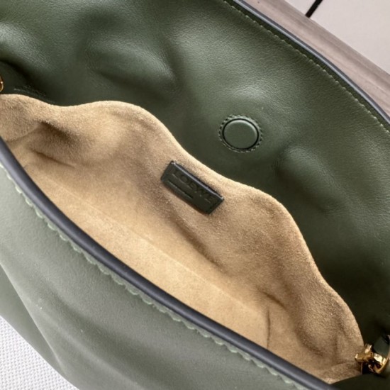 Premio Replica Borsa a mano Mini Loewe Flamenco nappa verde Imitazione Outlet