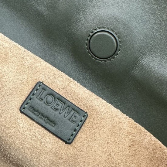Premio Replica Borsa a mano Mini Loewe Flamenco nappa verde Imitazione Outlet