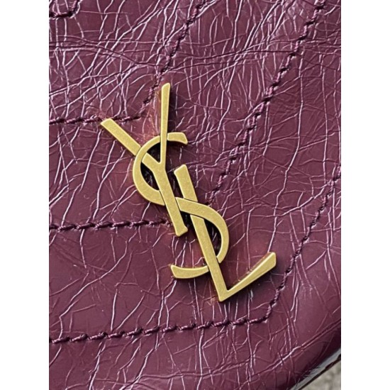 Premio Replica Borse YSL Saint Laurent Niki piccola shopping pelle bovina oliata e cerata Rosso Imitazione Outlet