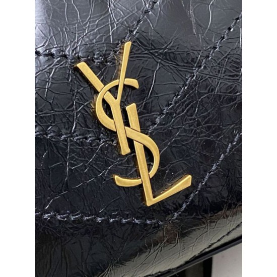 Premio Replica Borse YSL Saint Laurent Niki piccola shopping pelle bovina oliata e cerata nera Imitazione Outlet