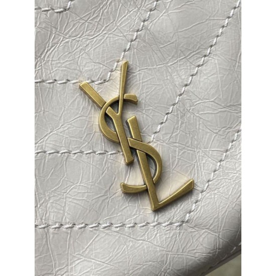 Premio Replica Borse YSL Saint Laurent Niki piccola shopping pelle bovina oliata e cerata Beige Imitazione Outlet