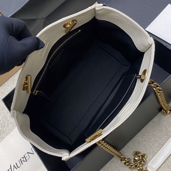 Premio Replica Borse YSL Saint Laurent Niki piccola shopping pelle bovina oliata e cerata Beige Imitazione Outlet
