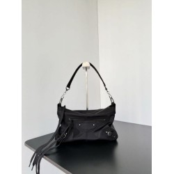 Premio Replica Borsa a tracolla piccola Balenciaga Le City Moto nylon nera Imitazione Outlet