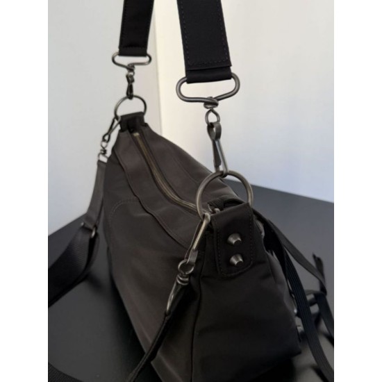 Premio Replica Borsa a tracolla piccola Balenciaga Le City Moto nylon nera Imitazione Outlet
