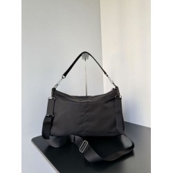 Premio Replica Borsa a tracolla media Balenciaga Le City Moto in nylon nero Imitazione Outlet
