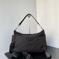 Premio Replica Borsa a tracolla media Balenciaga Le City Moto in nylon nero Imitazione Outlet