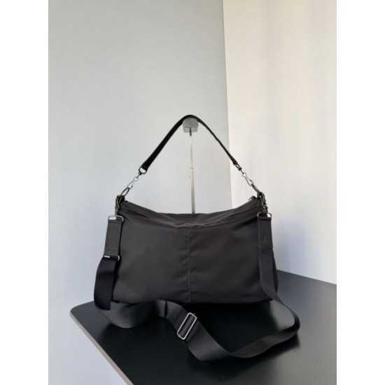 Premio Replica Borsa a tracolla media Balenciaga Le City Moto in nylon nero Imitazione Outlet