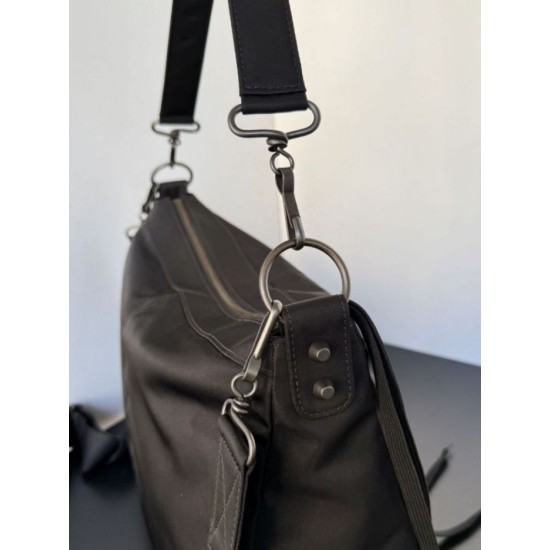 Premio Replica Borsa a tracolla media Balenciaga Le City Moto in nylon nero Imitazione Outlet