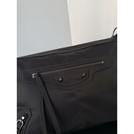 Premio Replica Borsa a tracolla media Balenciaga Le City Moto in nylon nero Imitazione Outlet
