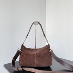 Premio Replica Borsa a tracolla piccola Balenciaga Le City scamosciata marrone Imitazione Outlet