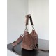 Premio Replica Borsa a tracolla piccola Balenciaga Le City scamosciata marrone Imitazione Outlet