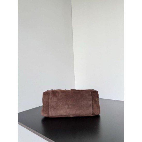 Premio Replica Borsa a tracolla piccola Balenciaga Le City scamosciata marrone Imitazione Outlet