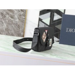 Premio Replica Borse a tracolla Dior Saddle piccola con patta nera Imitazione Outlet