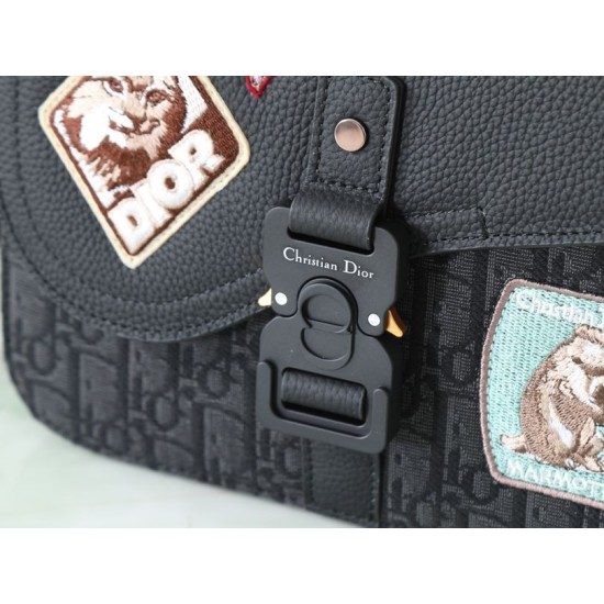 Premio Replica Borse a tracolla Dior Saddle piccola con patta nera Imitazione Outlet