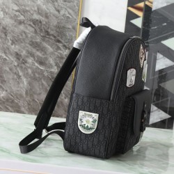 Premio Replica Zaino Dior Saddle Zip Dior Oblique jacquard nero Imitazione Outlet