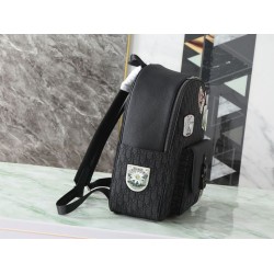 Premio Replica Zaino Dior Saddle Zip Dior Oblique jacquard nero Imitazione Outlet