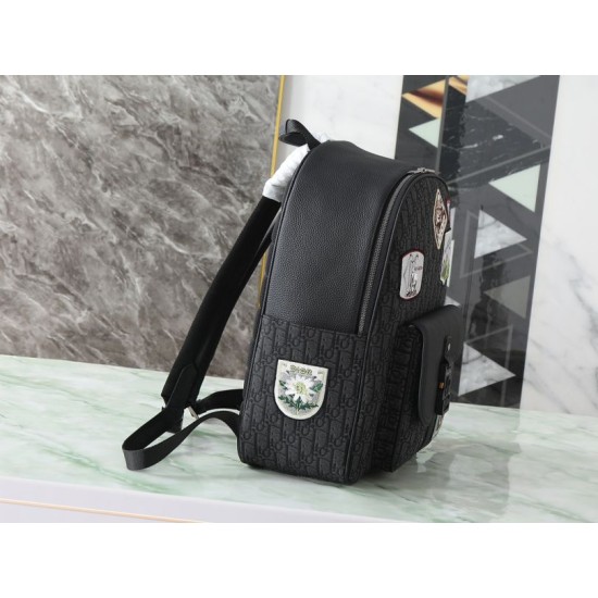 Premio Replica Zaino Dior Saddle Zip Dior Oblique jacquard nero Imitazione Outlet