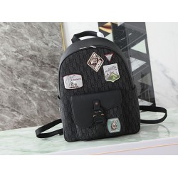 Premio Replica Zaino Dior Saddle Zip Dior Oblique jacquard nero Imitazione Outlet