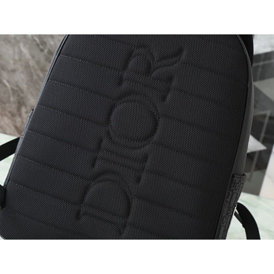 Premio Replica Zaino Dior Saddle Zip Dior Oblique jacquard nero Imitazione Outlet