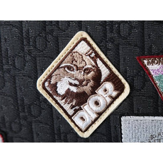 Premio Replica Zaino Dior Saddle Zip Dior Oblique jacquard nero Imitazione Outlet