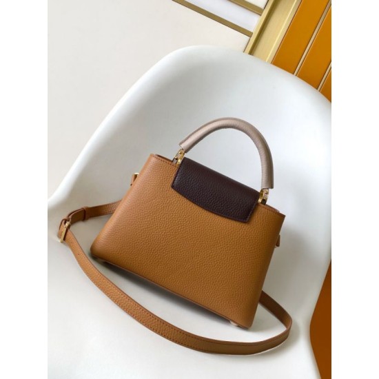 Premio Replica Borsa tote Louis Vuitton Taurillon Capucines BB M14176 Marrone Imitazione Outlet