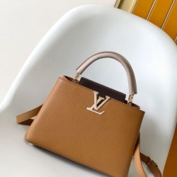 Premio Replica Borsa tote Louis Vuitton Taurillon Capucines BB M14176 Marrone Imitazione Outlet