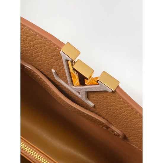 Premio Replica Borsa tote Louis Vuitton Taurillon Capucines BB M14176 Marrone Imitazione Outlet