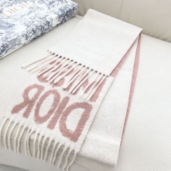 Premio Replica Sciarpa reversibile in cashmere Dior Miss Dior Graffiti grigio/Rosa 17 x 140 Imitazione Outlet