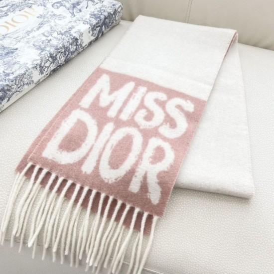 Premio Replica Sciarpa reversibile in cashmere Dior Miss Dior Graffiti grigio/Rosa 17 x 140 Imitazione Outlet