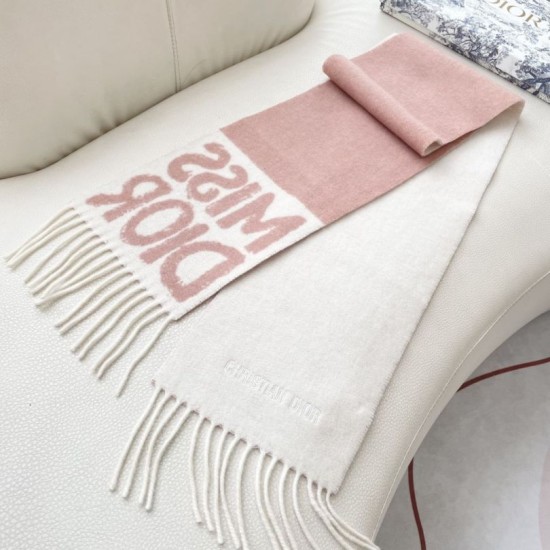 Premio Replica Sciarpa reversibile in cashmere Dior Miss Dior Graffiti grigio/Rosa 17 x 140 Imitazione Outlet
