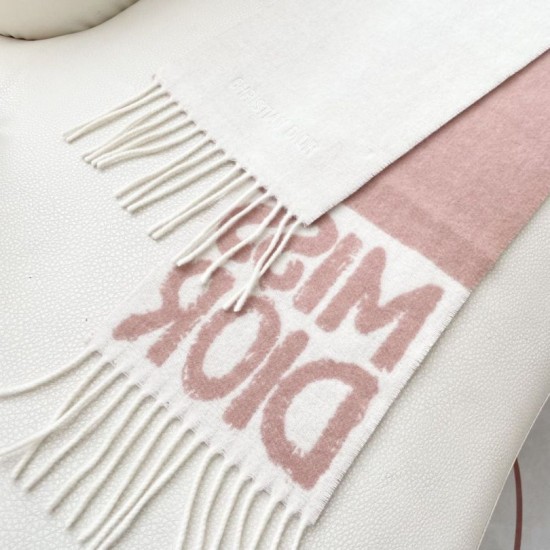 Premio Replica Sciarpa reversibile in cashmere Dior Miss Dior Graffiti grigio/Rosa 17 x 140 Imitazione Outlet