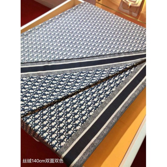 Premio Replica Sciarpa quadrata reversibile in seta e cashmere Dior Oblique Diortwin grigio/nero 140 x 140 Imitazione Outlet
