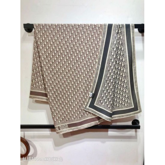 Premio Replica Sciarpa quadrata reversibile in seta e cashmere Dior Oblique Diortwin bordeaux/nero 140 x 140 Imitazione Outlet