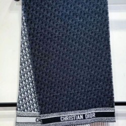 Premio Replica Sciarpa Dior Oblique double face in cashmere ecru/blu 48 x 200 Imitazione Outlet